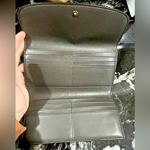 Coach Metallic and Brown Leather Wallet - Picture 3 of 6